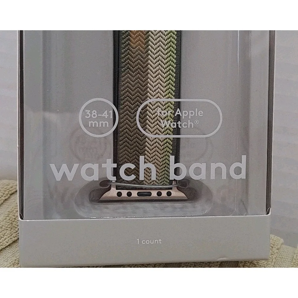 NIB Heyday Watch Band For IPhone Watch Band 38-41mm Stripped Sage Olive Green